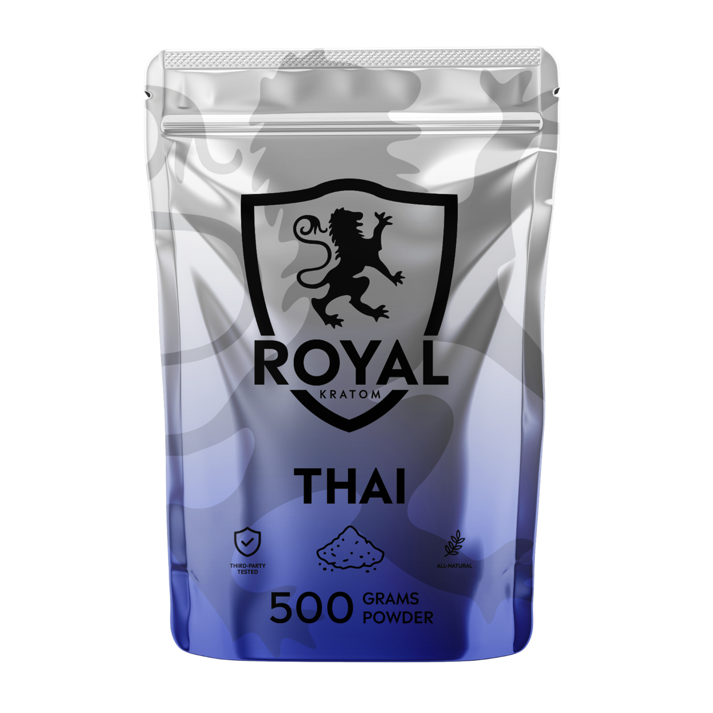 A package of Royal Kratom Thai with 500 grams of kratom powder.