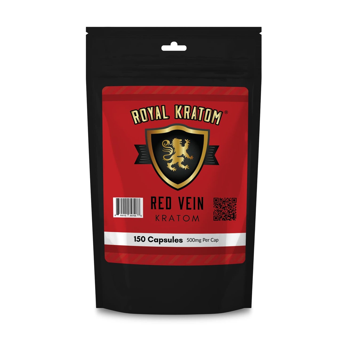 Royal Kratom Red Vein Kratom Capsules 150 Count front of package