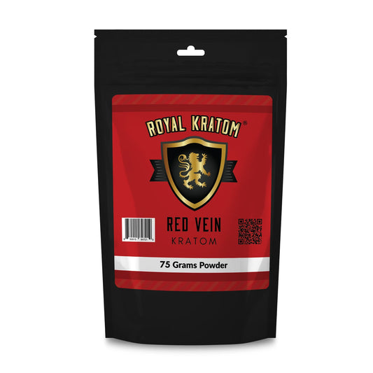 Royal Kratom Red Vein Kratom Powder 75 Grams front of package