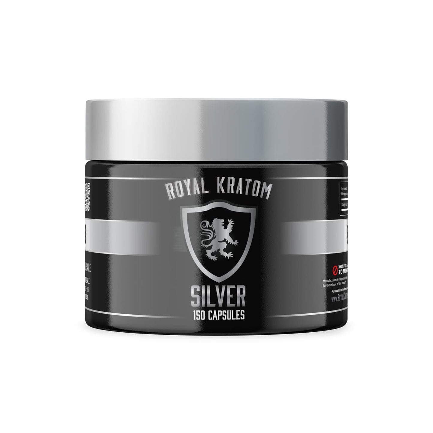 Royal Kratom Silver Kratom Capsules 150 Count Container