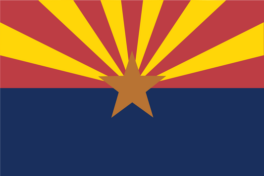 Red, yellow, and blue Arizona flag