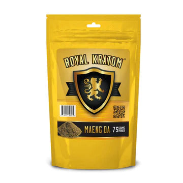 A bag of Royal Kratom Maeng Da powder