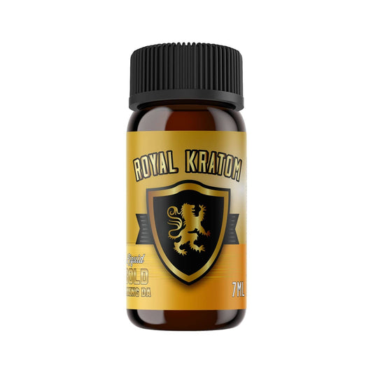 A bottle of Royal Kratom Gold Maeng Da 7ml tincture