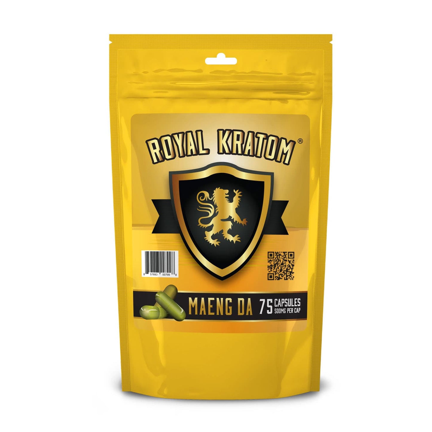 Royal Kratom Maeng Da Kratom Capsules 75 Count package